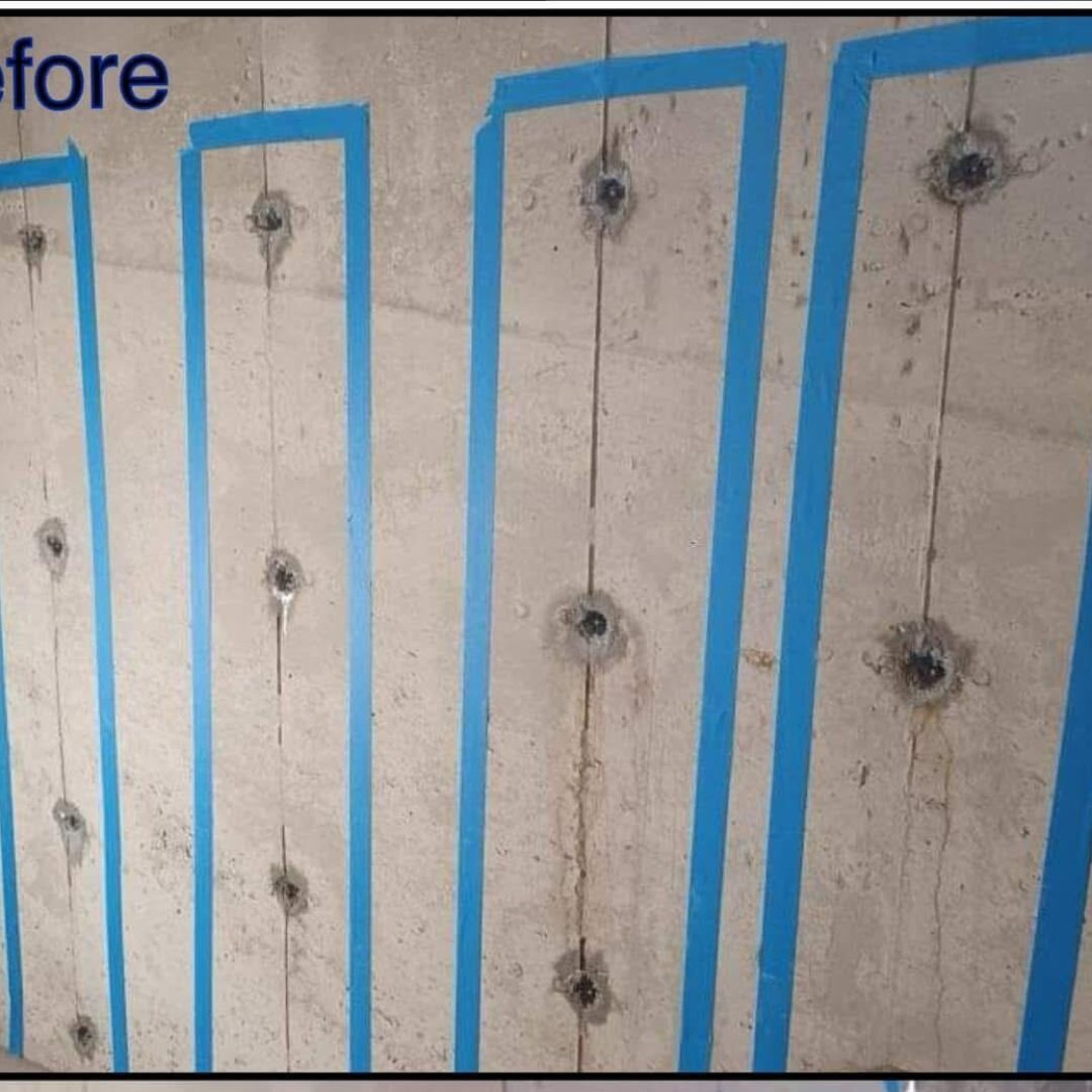 Tie Rod Hole Repair and Waterproofing before and after work Tie Rod Hole Repair and Waterproofing Tolland County, CT